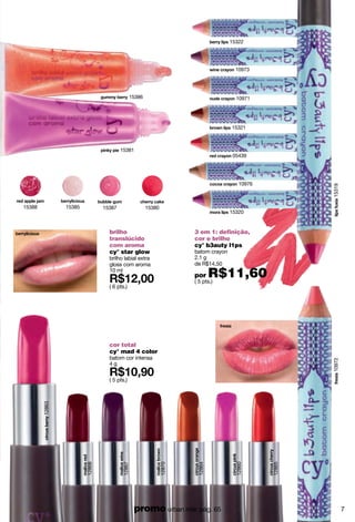 splitter love split*
Compartilhe com seu gato a
música mais romântica! Em
plástico (ABS).
Medidas aprox.:
3.9 x 4.5 x 1.4 cm
cód. 36855
( 9 pts.)
viva uma noite de
conquista
in love
família olfativa: frutal
eau de parfum
50 ml
cód. 14330
( 24 pts.)
com dois
conectores
para fones
de ouvido
escutem música
juntinhos
* Não inclui fons de ouvido
cód. 95997
preço normsl R$63,90
R$41,50( 22 pts.)
kit in love
in love + splitter
8
 