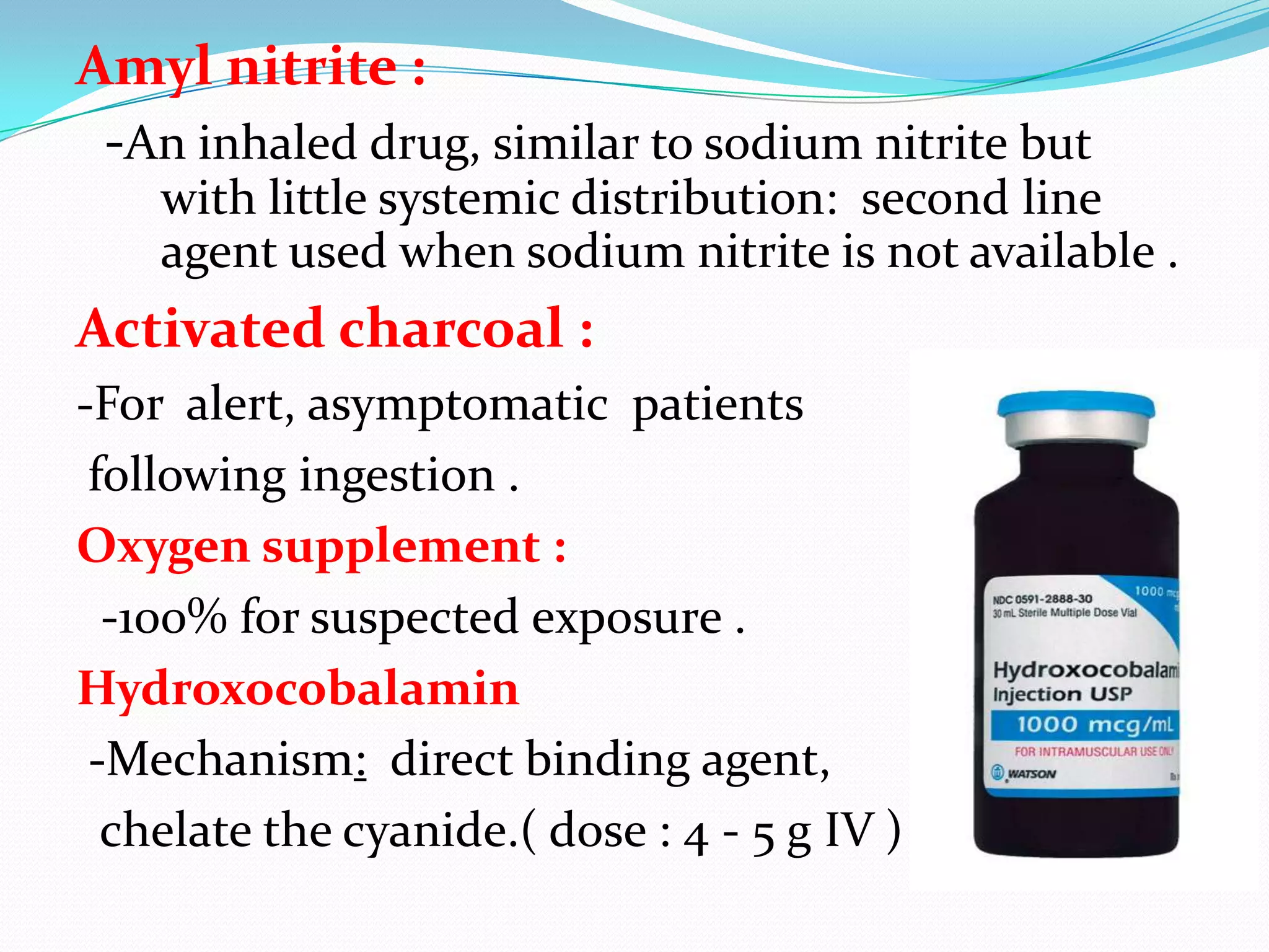 Cynide Injection Cyanide poisoning 2012 | PPTX