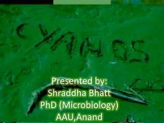 Presented by:
Shraddha Bhatt
PhD (Microbiology)
AAU,Anand

 