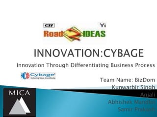 Innovation Through Differentiating Business Process

                              Team Name: BizDom
                                 Kunwarbir Singh
                                           Anjali
                                Abhishek Mandloi
                                   Samir Prakash
 