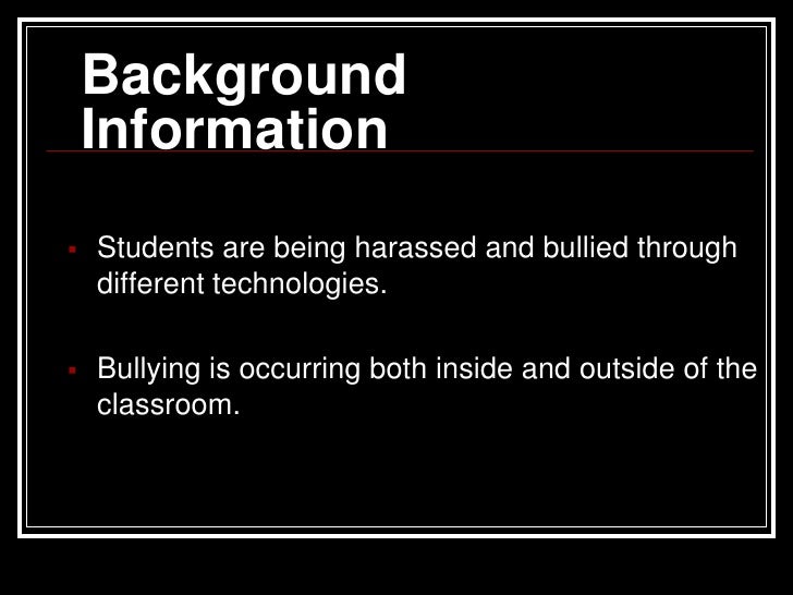 background info on bullying