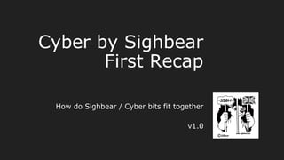 Cyber by Sighbear
First Recap
How do Sighbear / Cyber bits fit together
v1.0
 