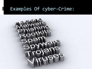 Examples Of cyber-Crime:

 