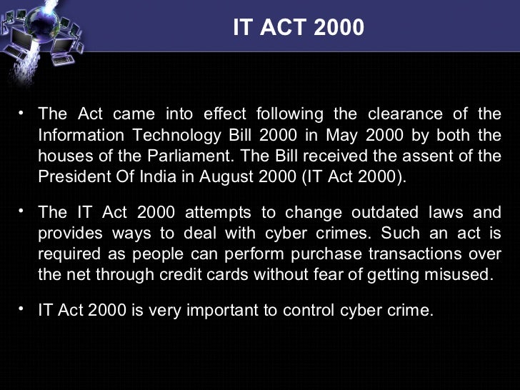 Information Technology Act 2000 Mcqadda