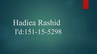 Hadiea Rashid
I'd:151-15-5298
 