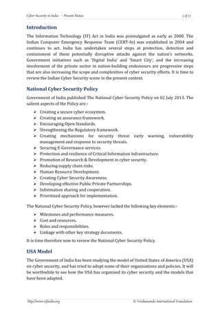 Cyber Security In India Present Status Pdf Information And Network