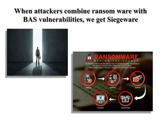 When attackers combine ransom ware with
BAS vulnerabilities, we get Siegeware
 