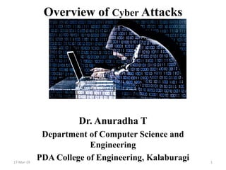 Overview of Cyber Attacks
Dr. Anuradha T
Department of Computer Science and
Engineering
PDA College of Engineering, Kalaburagi17-Mar-19 1
 