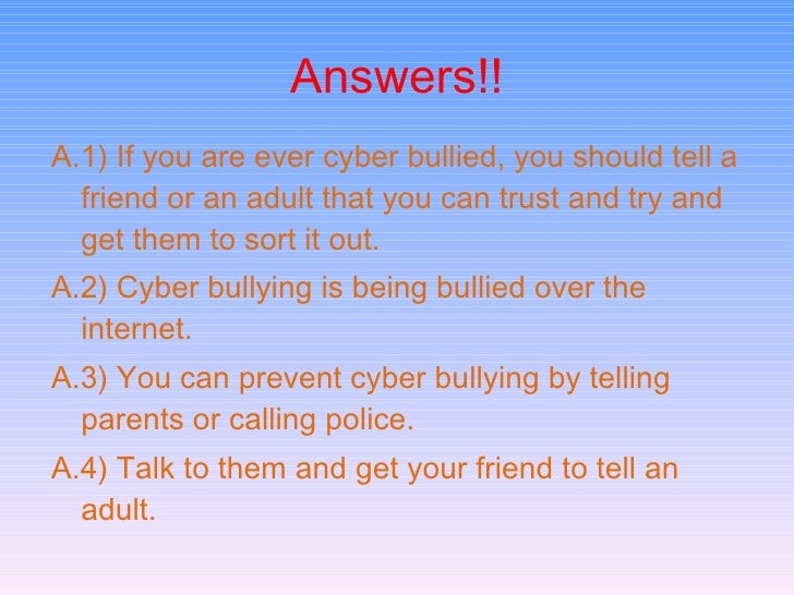 Are You Being Bullied Reading Answers Cyber bullying