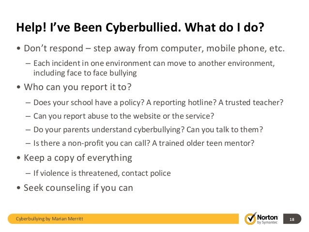 Cyberbullying by Marian Merritt, Norton Safety