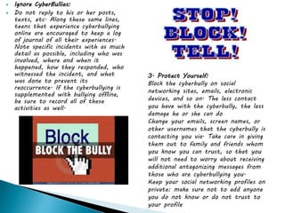 Report/block Tell Cyber bullying | PPTX