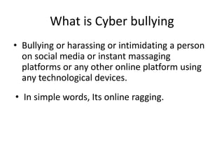 Cyber bullying | PPTX