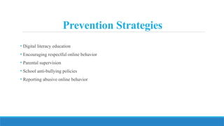 Cyberbullying and Its Impact on Mental Health: Awareness and Prevention ...