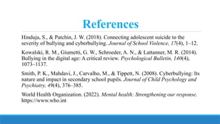 Cyberbullying and Its Impact on Mental Health: Awareness and Prevention ...