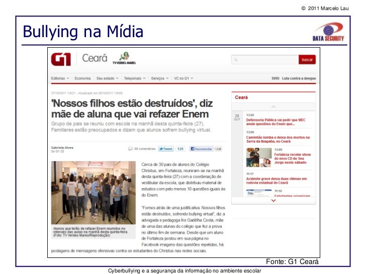 Cyberbullying e a seguranca da informacao no ambiente escolar