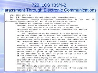 720 ILCS 135/1-2 Harassment Through Electronic Communications 