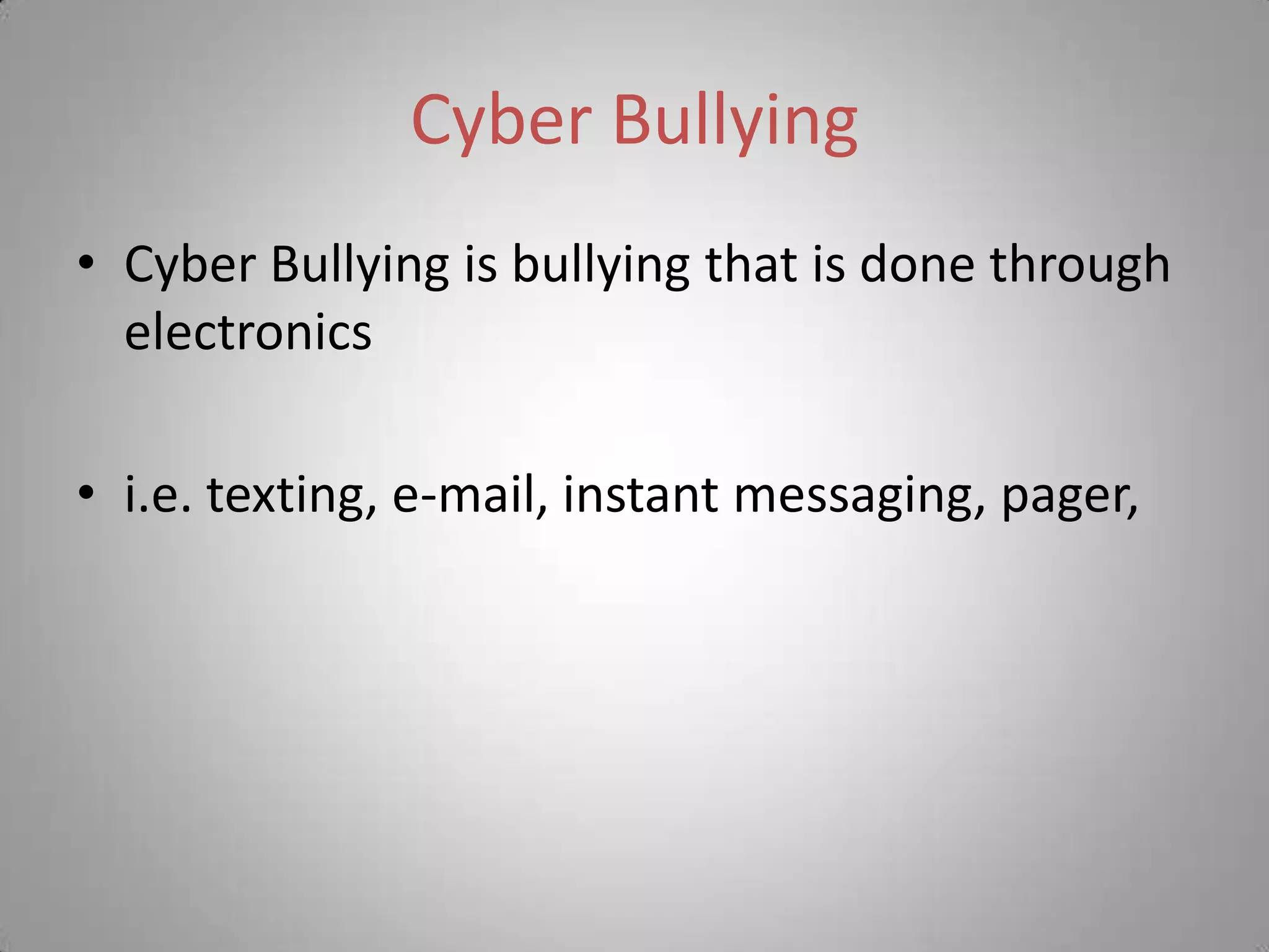 Cyber Bullying Presentation | PPTX