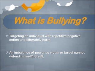 Cyber bullying presentation intro | PPTX