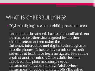 Cyberbullying report by black hats | PPT