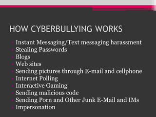 Cyberbullying report by black hats | PPT