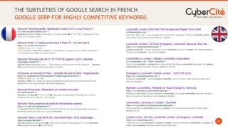 31
THE SUBTLETIES OF GOOGLE SEARCH IN FRENCH
GOOGLE SERP FOR HIGHLY COMPETITIVE KEYWORDS
 