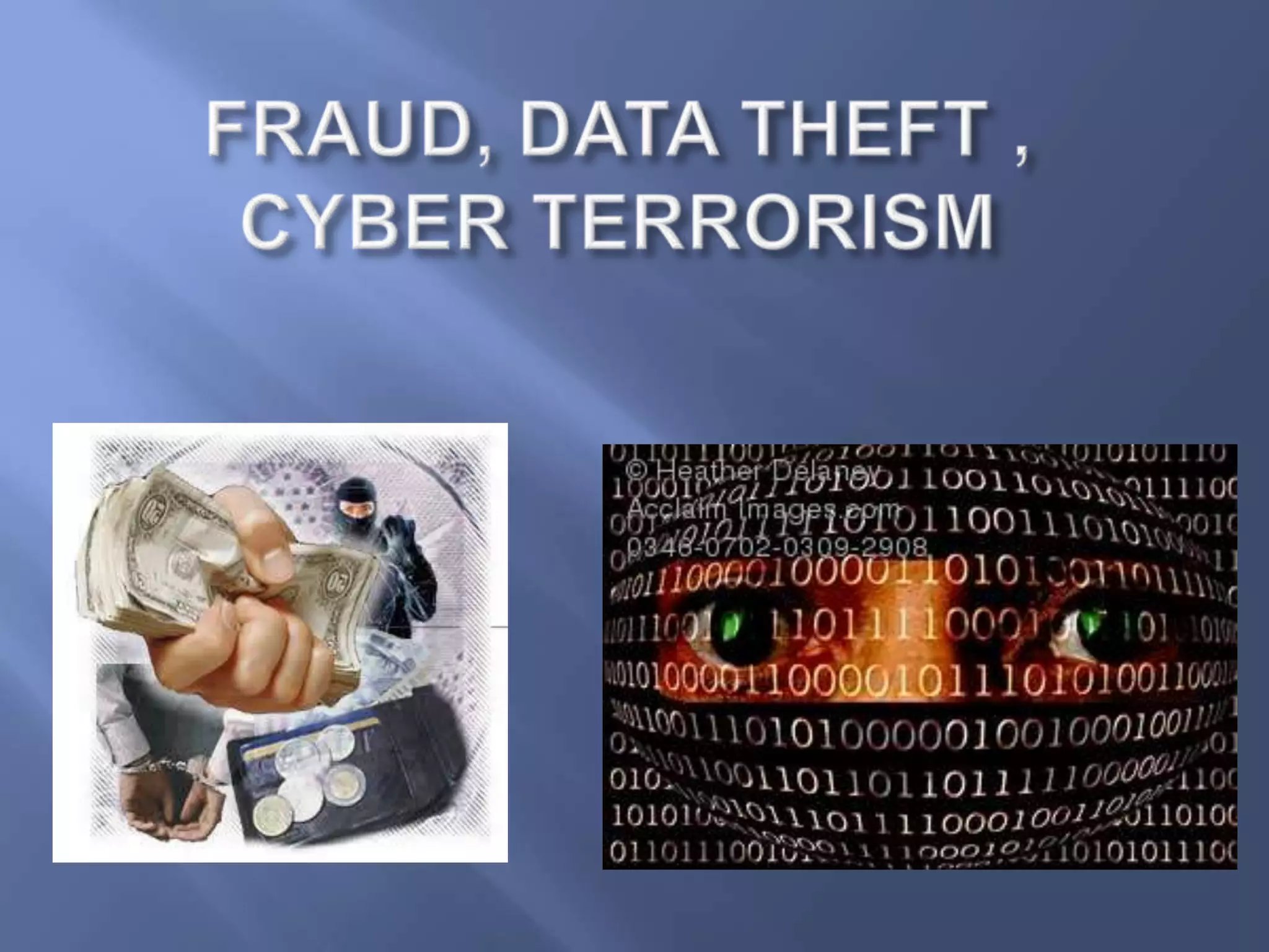 FRAUD, DATA THEFT , CYBER TERRORISM 
