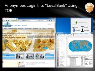 Anonymous Login Into “LoyalBank” Using
TOR
 