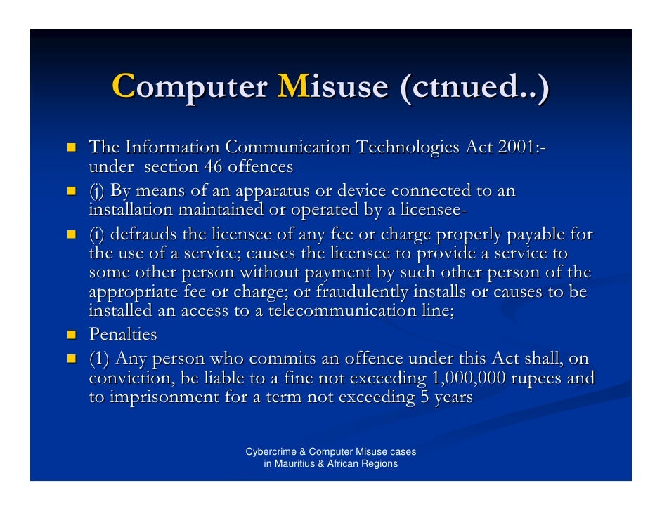 Cybercrime And Computer Misuse Cases