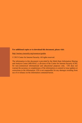 Cyber Crime Multi-State Information Sharing and Analysis Center | PDF