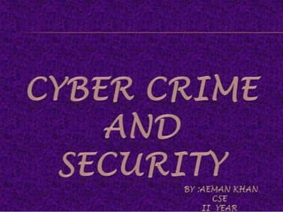 Cyber crime and cyber ethics ppt
