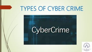 TYPES OF CYBER CRIME
 