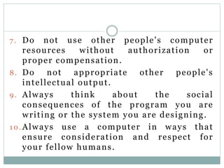Cyber crime, cyber law and cyber ethics | PPTX