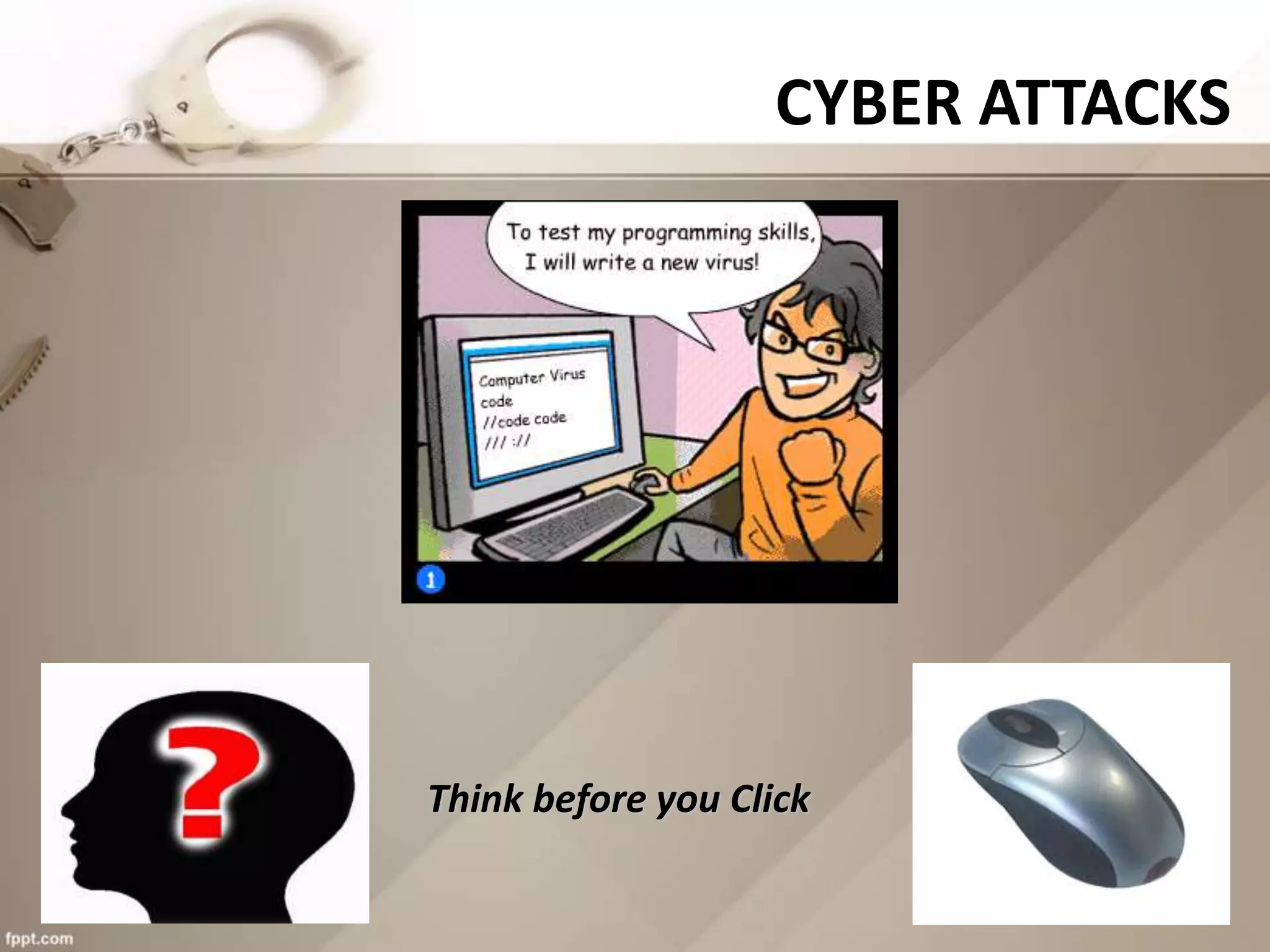 CYBER ATTACKS
Think before you Click
 