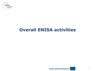 Overall ENISA activities




                           3
 