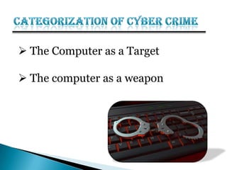  The Computer as a Target
 The computer as a weapon
 