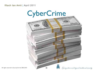 Iftach Ian Amit | April 2011



                                                     CyberCrime




All rights reserved to Security Art ltd. 2002-2010       26
 