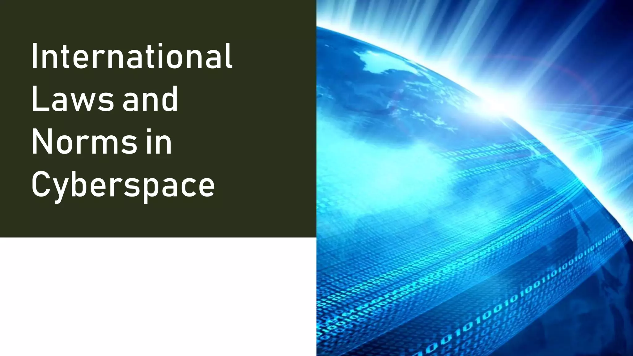 International
Laws and
Norms in
Cyberspace
 