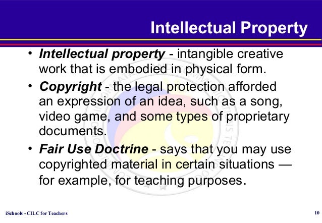 cyber ethics intangible creative work that is embodied in physical form