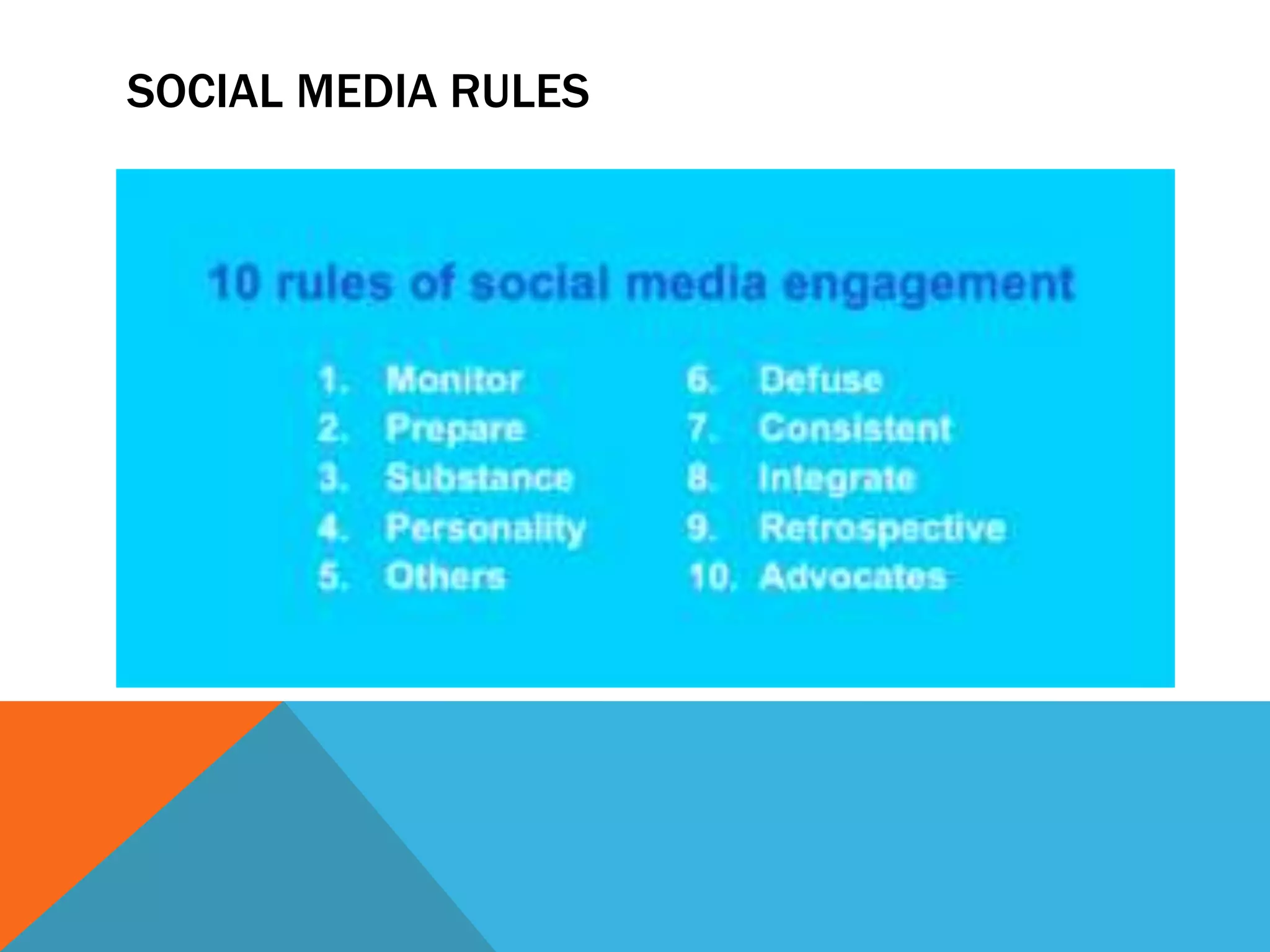 SOCIAL MEDIA RULES
 