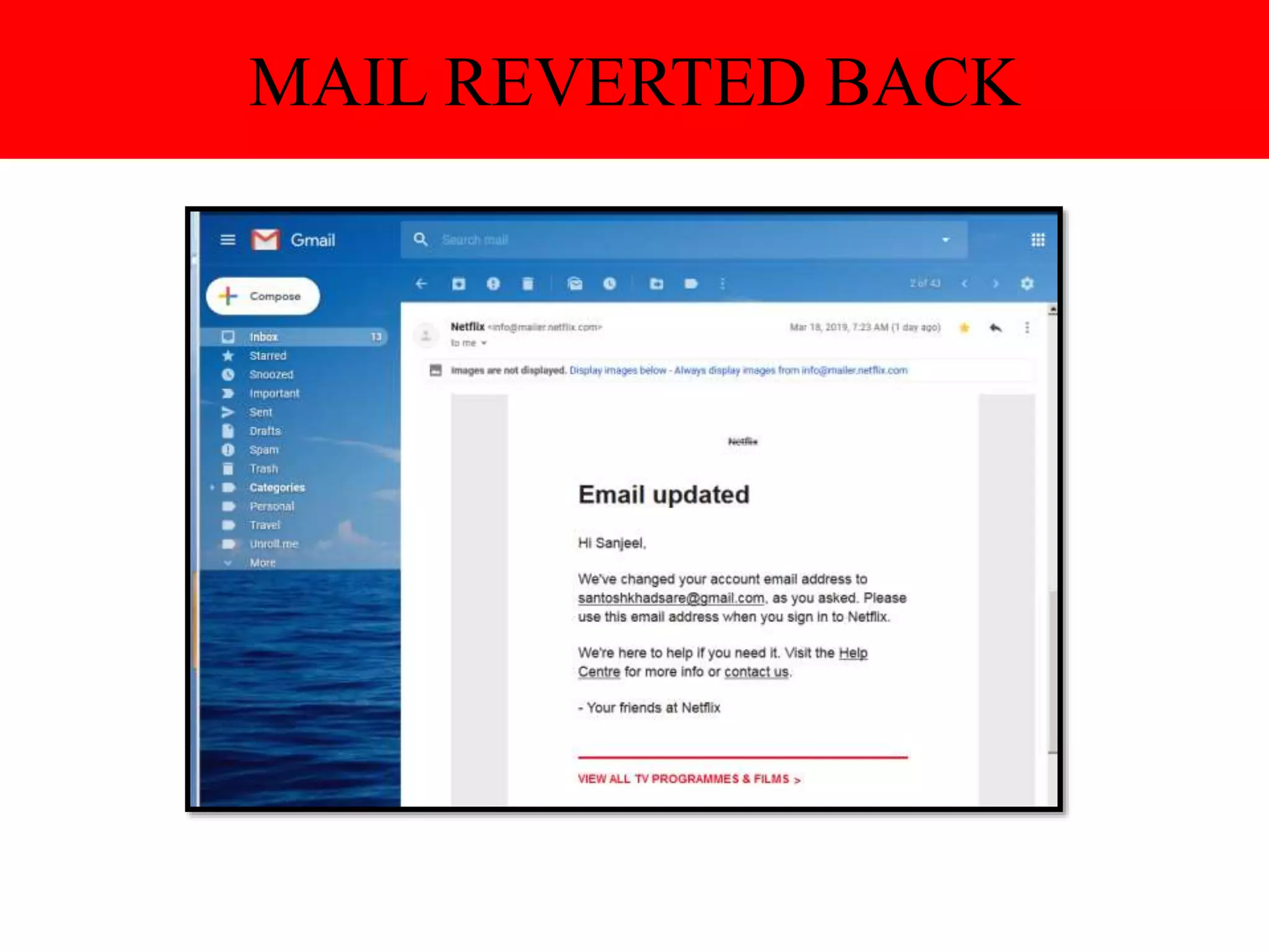 MAIL REVERTED BACK
