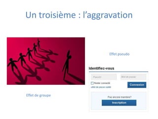 Un troisième : l’aggravation


                     Effet pseudo




Effet de groupe
 