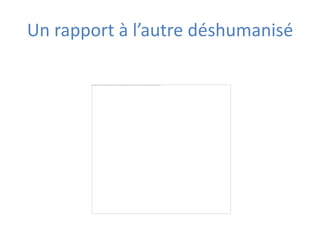 Un rapport à l’autre déshumanisé
 
