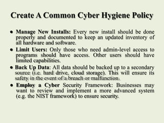 Good Computer Hygiene cyberhygiene regular hygien of computer at office | PPTX