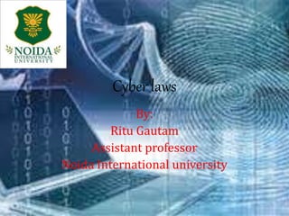 Cyber laws
By:
Ritu Gautam
Assistant professor
Noida International university
 