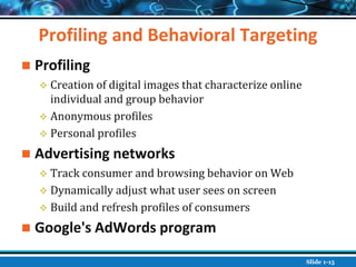 Profiling Behavior Ethics, Law, and E-commerce | PPT