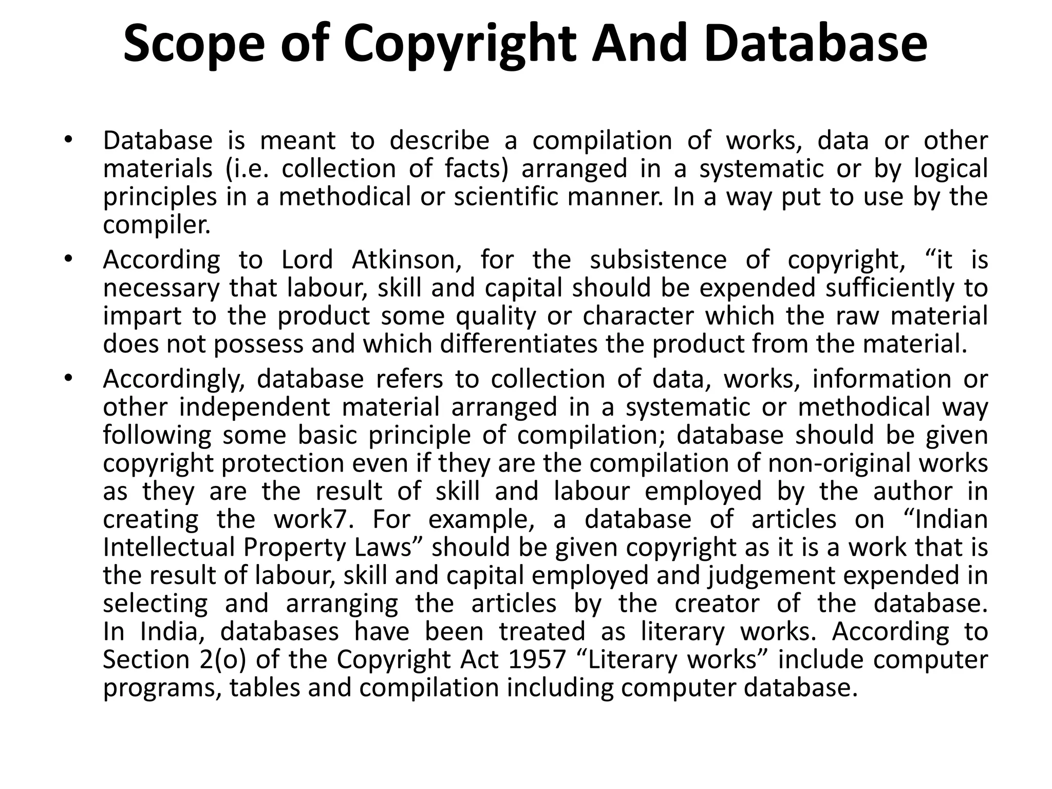IPR – An Overview, Copyright Issues in Cyberspace | PPTX