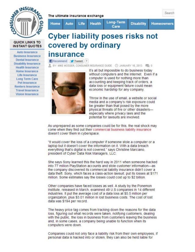 Cyber liability insurance