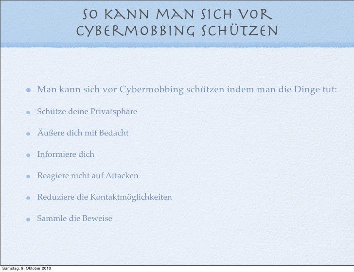 Wie Kann Man Sich Vor Cybermobbing Schützen www.slideshare.net