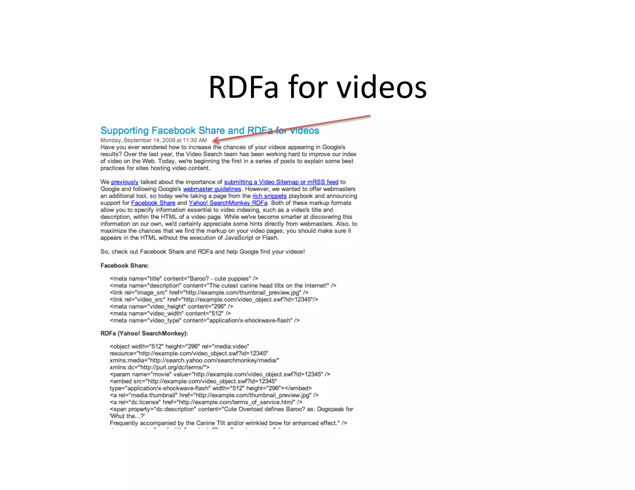 RDFa	
  for	
  videos	
  
 