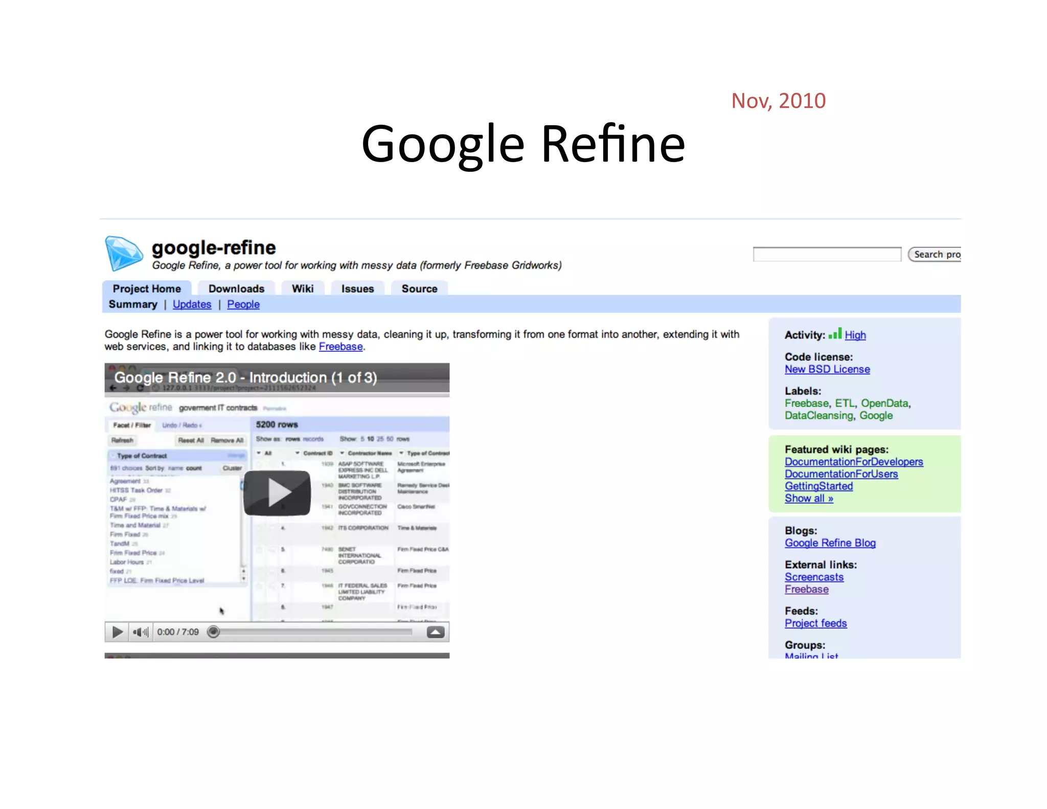 Nov,	
  2010	
  

Google	
  Reﬁne	
  
 